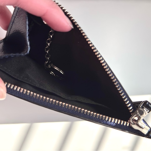 Coach Genuine Leather Card and Key Holder in Navy Blue - Picture 6 of 6